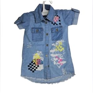 🎁 GIRLS Denim Baby Dress Blue Jeans Dress Baby Design Dress BeYourself kid 24m